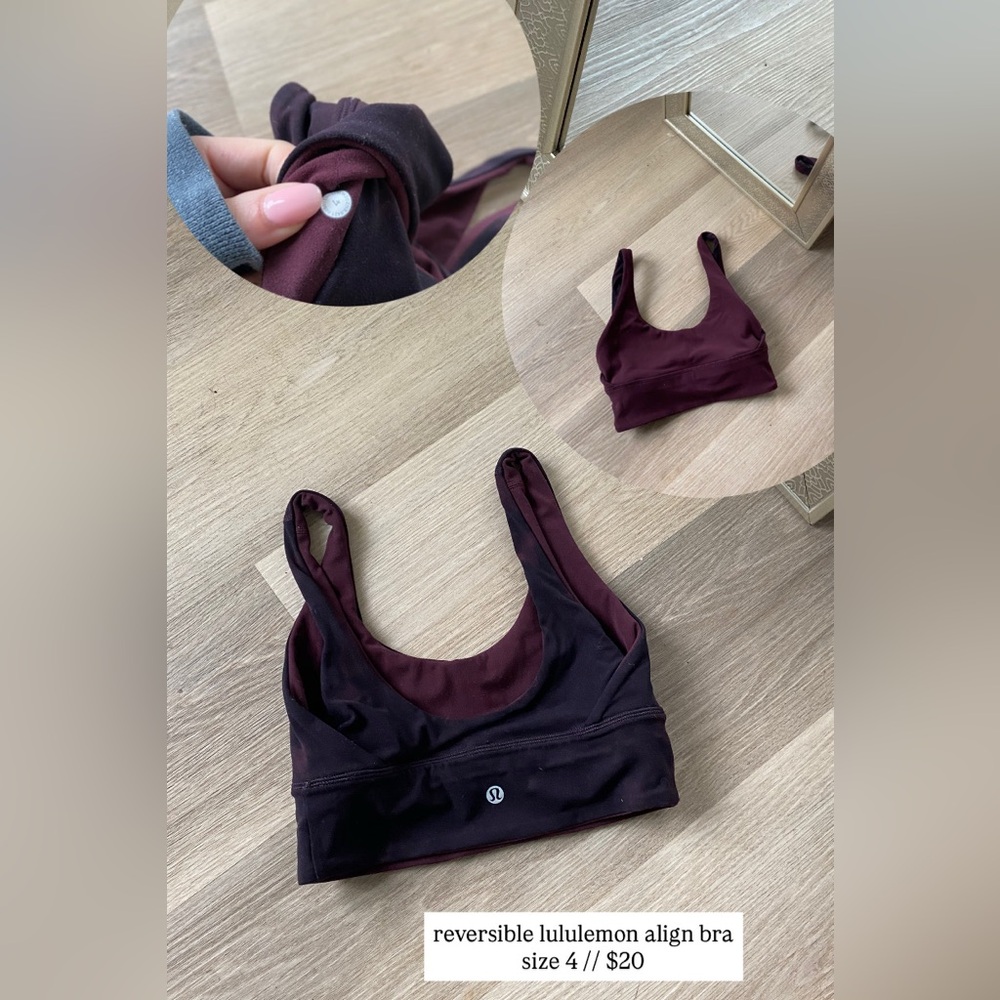 reversible lululemon diamond dye align bra size 4